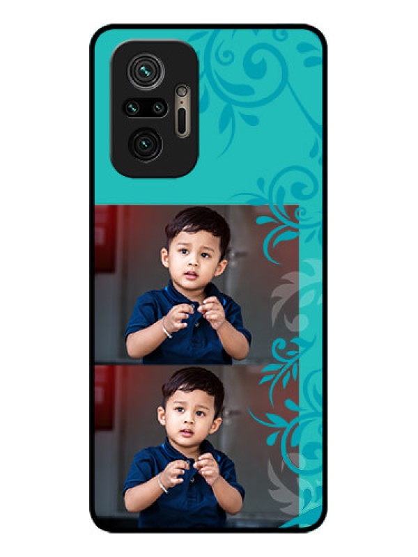 Custom Redmi Note 10 Pro Max Custom Metal Phone CaseWith Photo And Green Floral Design