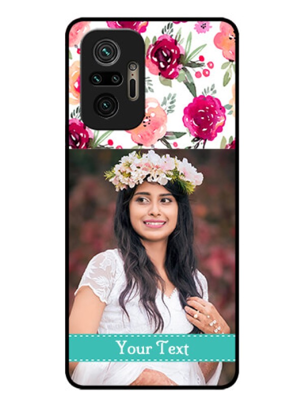 Custom Redmi Note 10 Pro Max Custom Metal Phone CaseWater Colors Floral Design