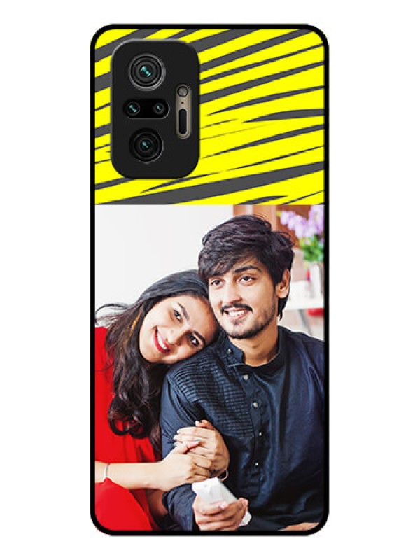 Custom Redmi Note 10 Pro Max Custom Metal Phone CaseYellow Abstract Design