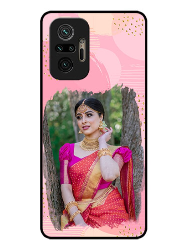 Custom Redmi Note 10 Pro Max Custom Metal Phone CaseGold Glitter Splash Design