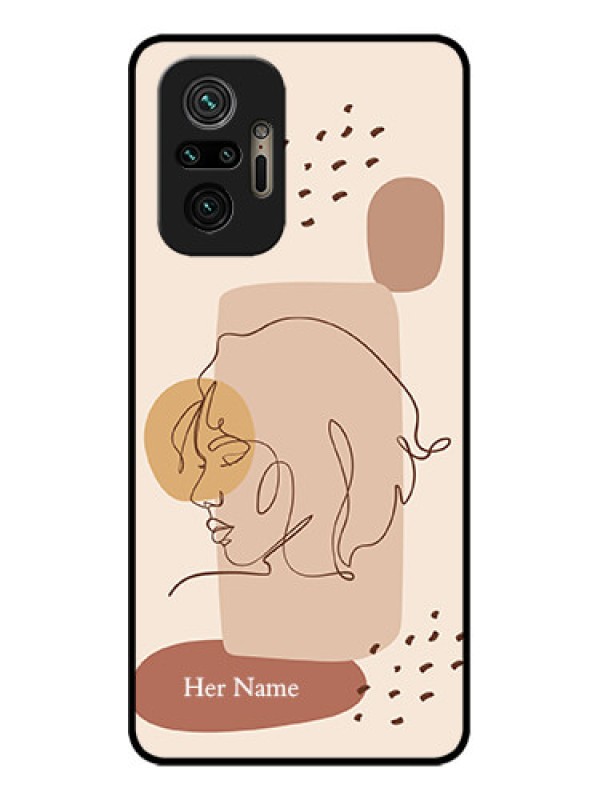 Custom Redmi Note 10 Pro Max Custom Metal Phone CaseCalm Woman Line Art Design