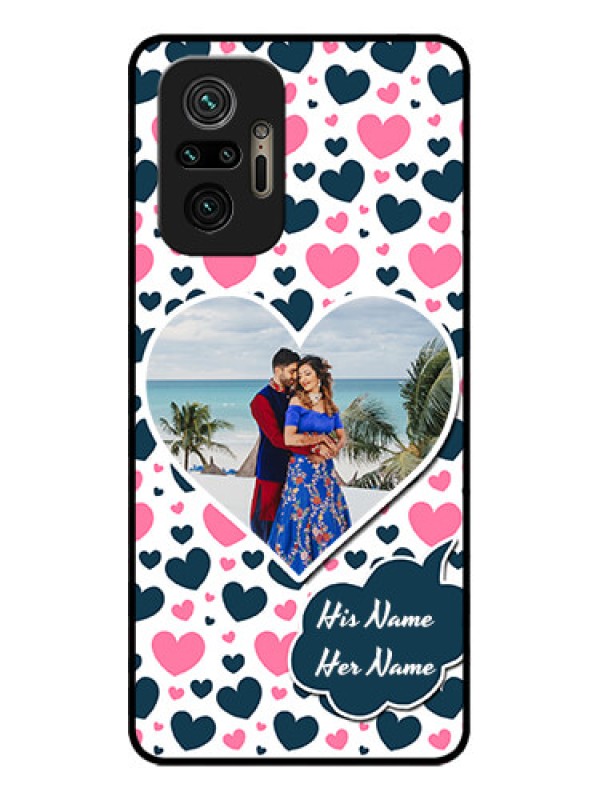 Custom Redmi Note 10 Pro Custom Metal Phone Case - Pink and Blue Heart Design
