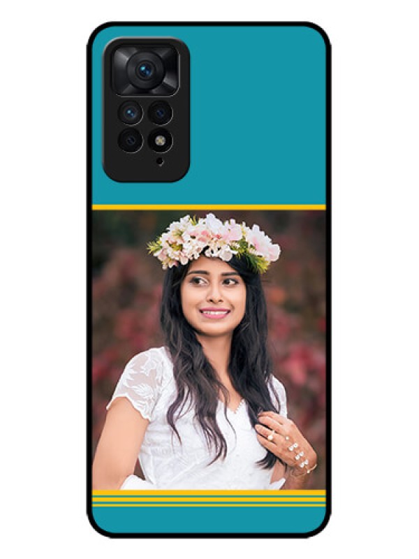 Custom Redmi Note 11 Pro 5G Custom Metal Phone CaseYellow and Blue Design