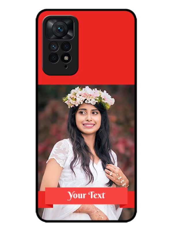 Custom Redmi Note 11 Pro 5G Custom Metal Phone CaseSimple Red Color Design