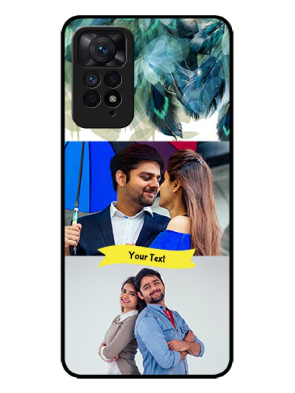 Custom Redmi Note 11 Pro 5G Custom Metal Phone CaseImage With Boho Peacock Feather Design