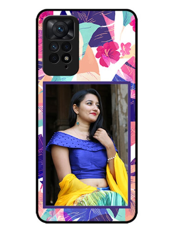 Custom Redmi Note 11 Pro 5G Custom Metal Phone CaseAbstract Floral Design