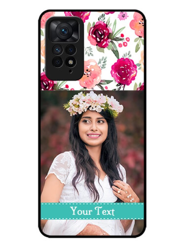 Custom Redmi Note 11 Pro 5G Custom Metal Phone CaseWater Colors Floral Design