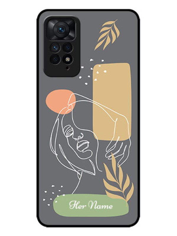 Custom Redmi Note 11 Pro 5G Custom Metal Phone CaseGazing Woman Line Art Design