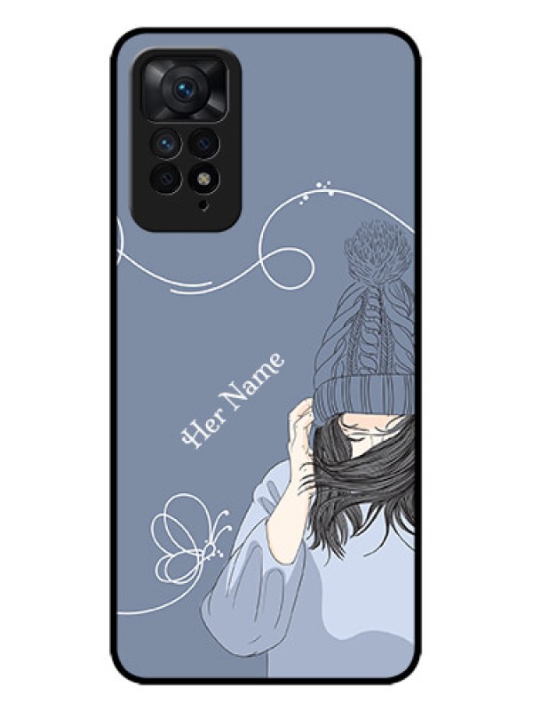 Custom Redmi Note 11 Pro 5G Custom Metal Phone CaseGirl In Winter Outfit Design