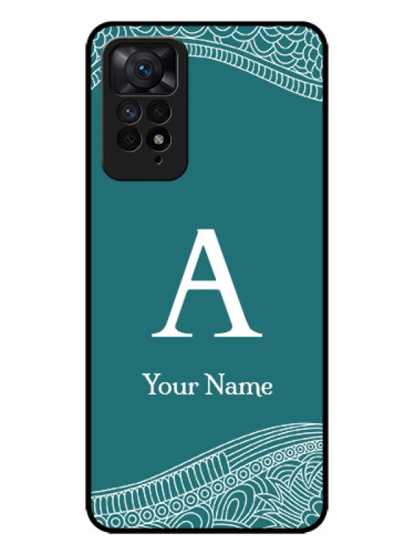 Custom Redmi Note 11 Pro 5G Custom Metal Phone CaseLine Art Pattern With Custom Name Design