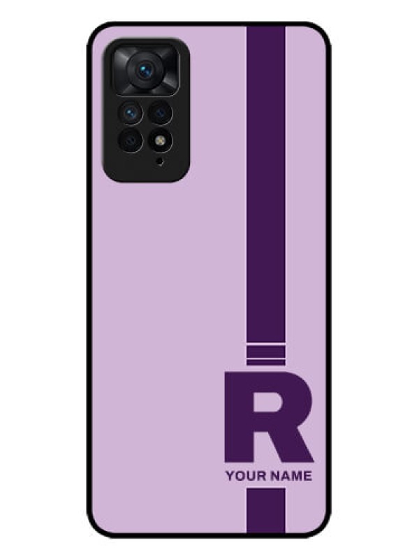 Custom Redmi Note 11 Pro 5G Custom Metal Phone CaseSimple Dual Tone Stripe With Name Design