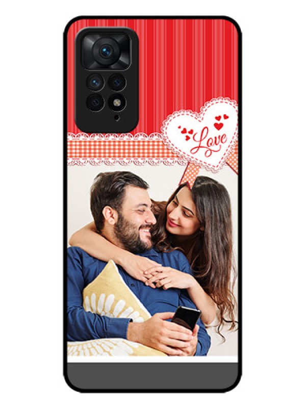 Custom Redmi Note 11 Pro Plus 5G Custom Metal Phone Case - Red Love Pattern Design