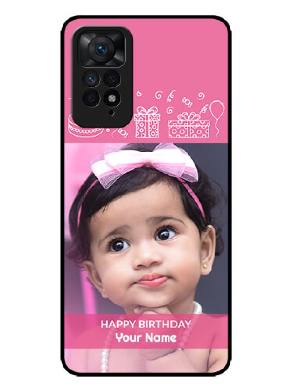 Custom Redmi Note 11 Pro Plus 5G Custom Metal Phone Case - With Birthday Line Art Design