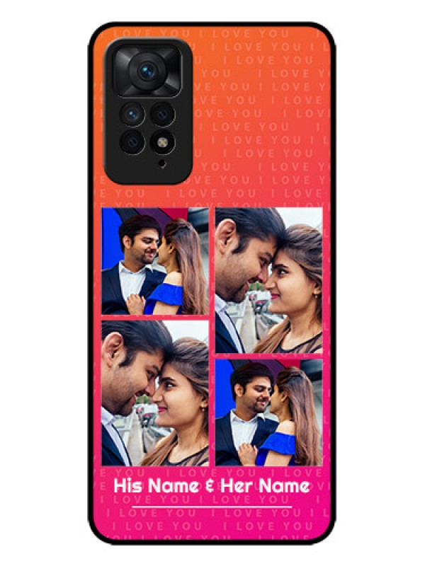 Custom Redmi Note 11 Pro Plus 5G Custom Metal Phone Case - I Love You Pink Design