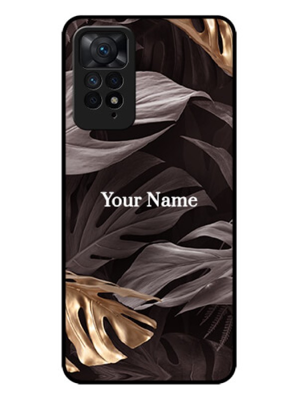 Custom Redmi Note 11 Pro Plus 5G Custom Metal Phone Case - Wild Leaves Digital Paint Design