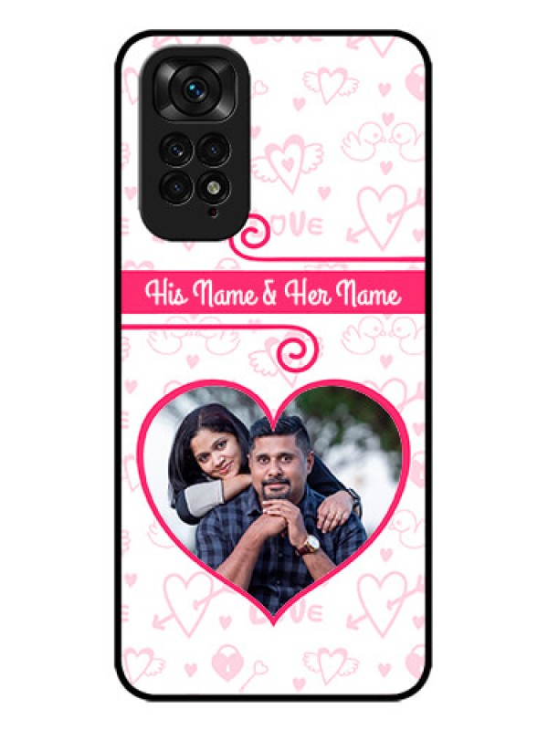 Custom Redmi Note 11 Custom Metal Phone CaseHeart Shape Love Design