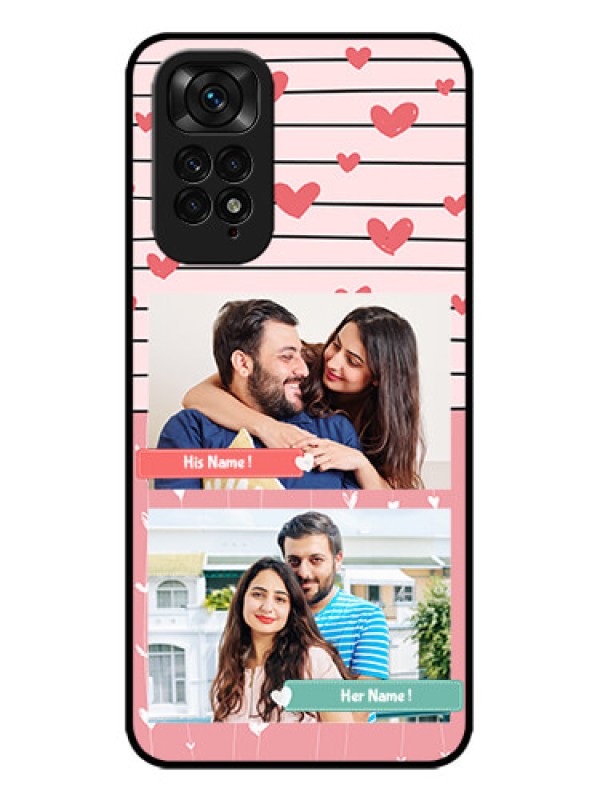 Custom Redmi Note 11 Custom Metal Phone CasePhoto With Heart Design