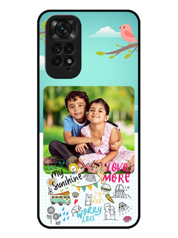 Custom Redmi Note 11s Custom Metal Phone Case - Doodle Love Design