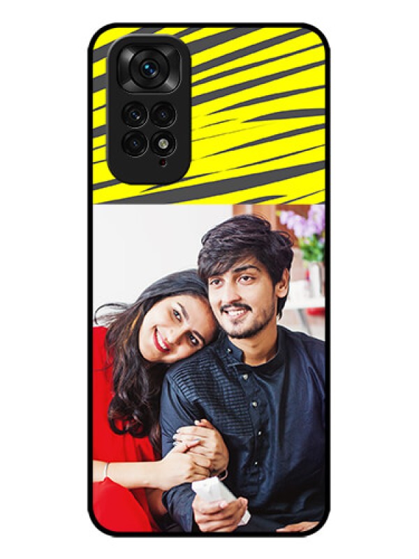 Custom Redmi Note 11s Custom Metal Phone Case - Yellow Abstract Design