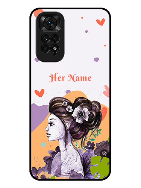 Custom Redmi Note 11s Custom Metal Phone Case - Woman And Nature Design