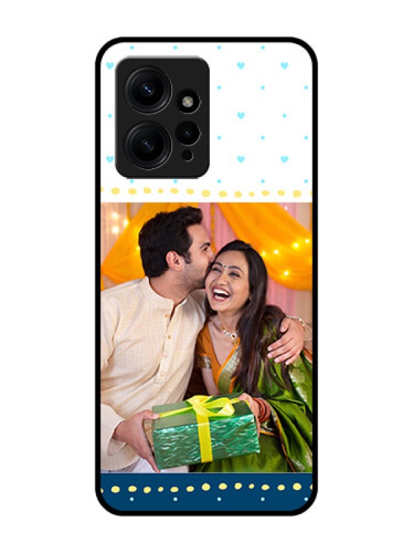 Custom Redmi Note 12 4G Custom Metal Phone CaseWhite And Blue Abstract Design