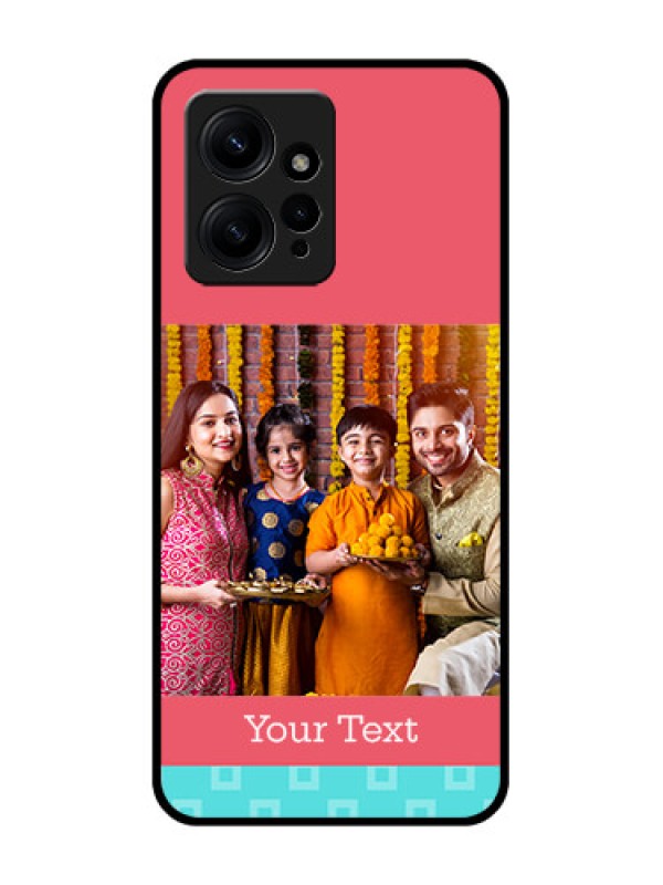 Custom Redmi Note 12 4G Custom Metal Phone CasePeach and Blue Color Design