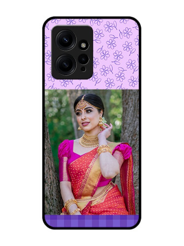 Custom Redmi Note 12 4G Custom Metal Phone CasePurple Floral Design