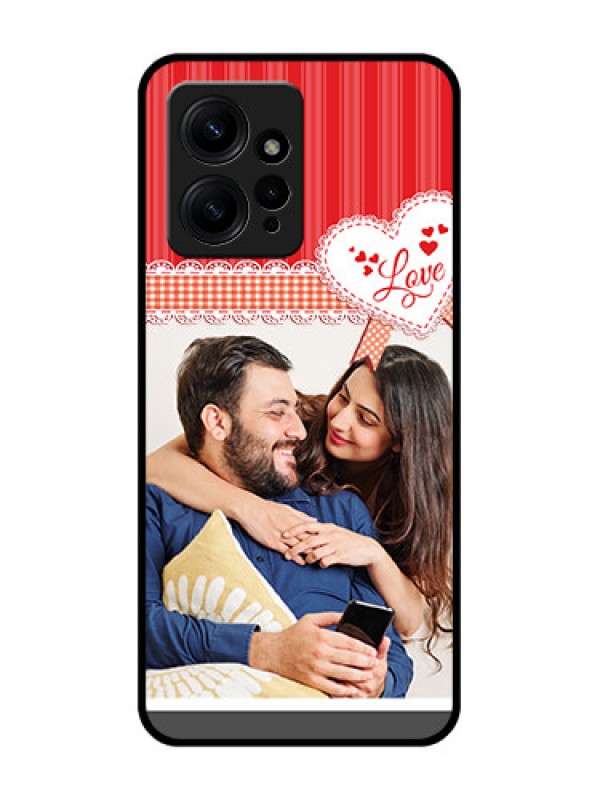 Custom Redmi Note 12 4G Custom Metal Phone CaseRed Love Pattern Design
