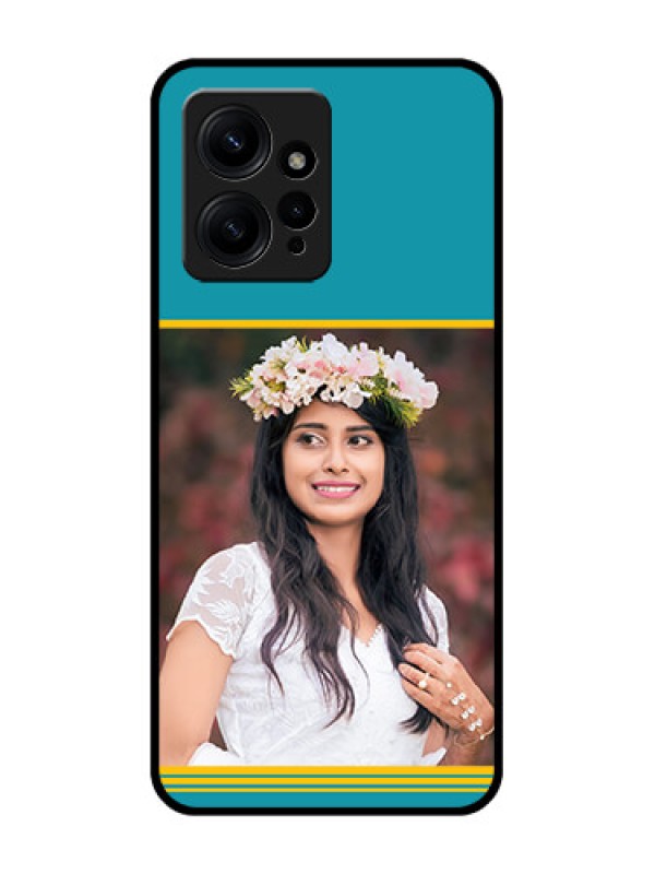 Custom Redmi Note 12 4G Custom Metal Phone CaseYellow and Blue Design