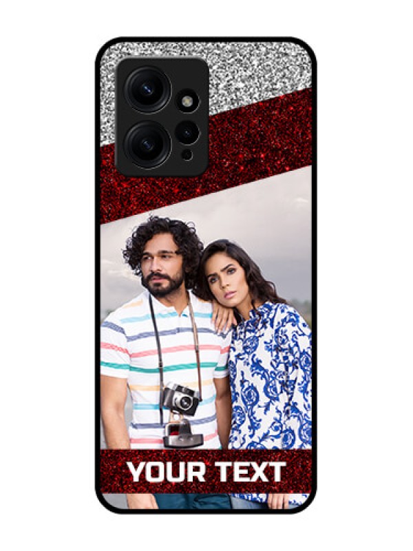 Custom Redmi Note 12 4G Custom Metal Phone CaseImage Holder With Glitter Strip Design