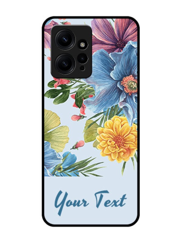 Custom Redmi Note 12 4G Custom Metal Phone CaseStunning Watercolored Flowers Painting Design
