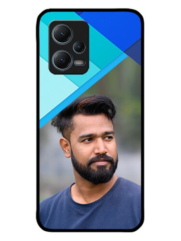 Custom Xiaomi Redmi Note 12 5G Custom Metal Phone CaseBlue Pattern Design