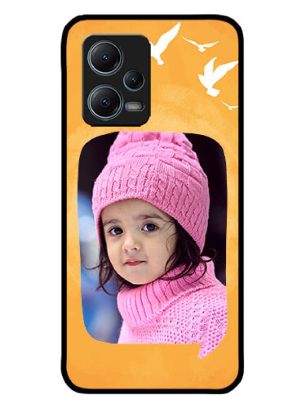 Custom Xiaomi Redmi Note 12 5G Custom Metal Phone CaseWater Color Design With Bird Icons