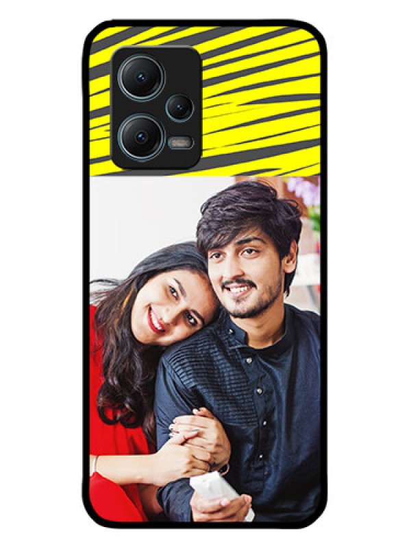 Custom Xiaomi Redmi Note 12 5G Custom Metal Phone CaseYellow Abstract Design