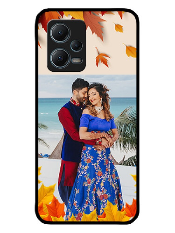 Custom Xiaomi Redmi Note 12 5G Custom Metal Phone CaseAutumn Maple Leaves Design