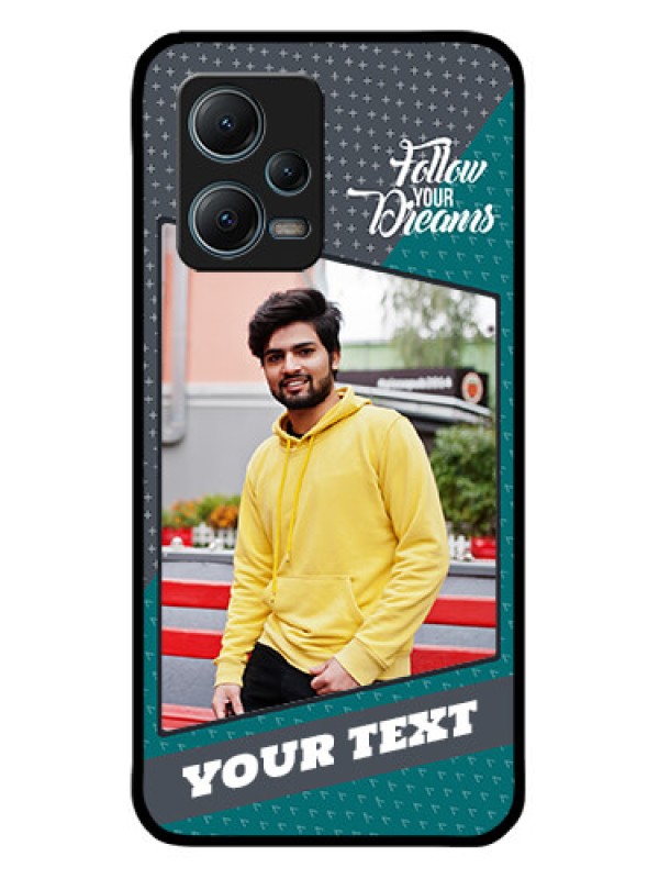 Custom Xiaomi Redmi Note 12 5G Custom Metal Phone CaseBackground Pattern Design With Quote