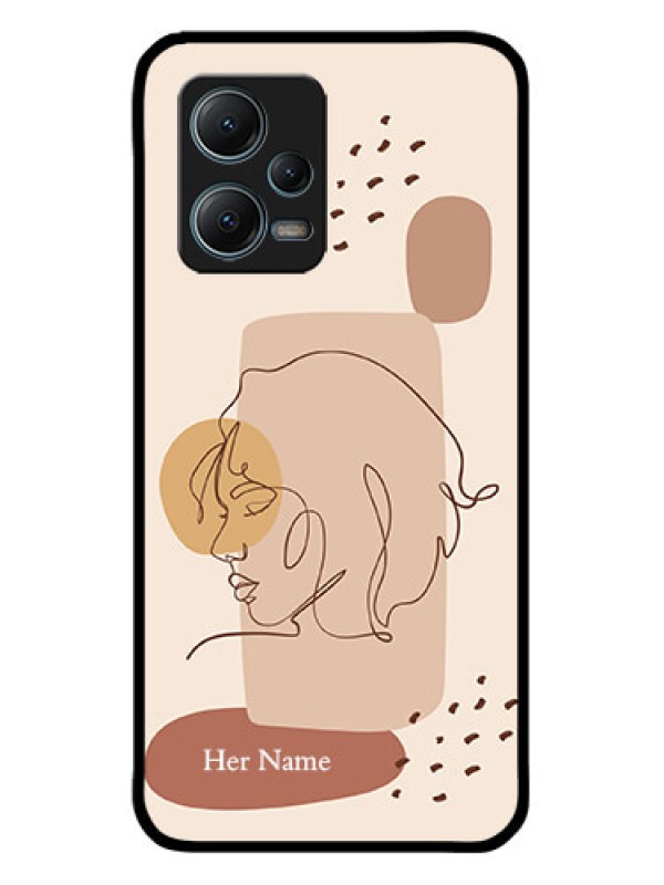Custom Xiaomi Redmi Note 12 5G Custom Metal Phone CaseCalm Woman Line Art Design
