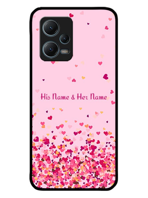 Custom Xiaomi Redmi Note 12 5G Custom Metal Phone CaseFloating Hearts Design