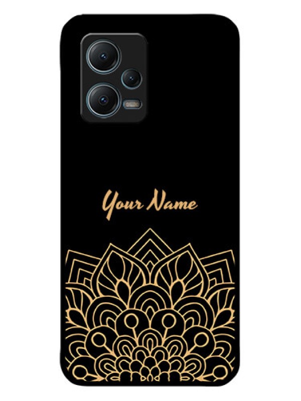Custom Xiaomi Redmi Note 12 5G Custom Metal Phone CaseGolden Mandala Design
