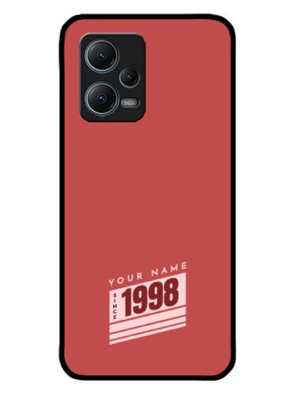 Custom Xiaomi Redmi Note 12 5G Custom Metal Phone CaseRed Custom Year Of Birth Design