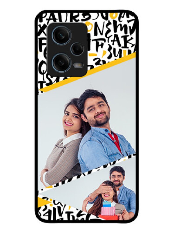 Custom Redmi Note 12 Pro 5G Custom Metal Phone Case - Letters Pattern Design