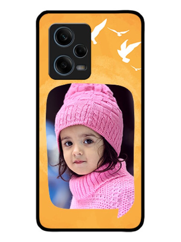 Custom Redmi Note 12 Pro 5G Custom Metal Phone Case - Water Color Design With Bird Icons