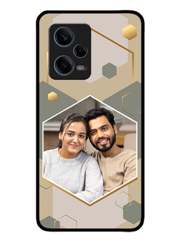 Custom Redmi Note 12 Pro 5G Custom Metal Phone Case - Stylish Hexagon Pattern Design