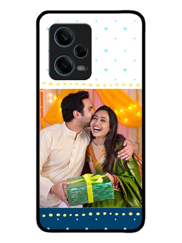 Custom Redmi Note 12 Pro Plus 5G Custom Metal Phone CaseWhite And Blue Abstract Design