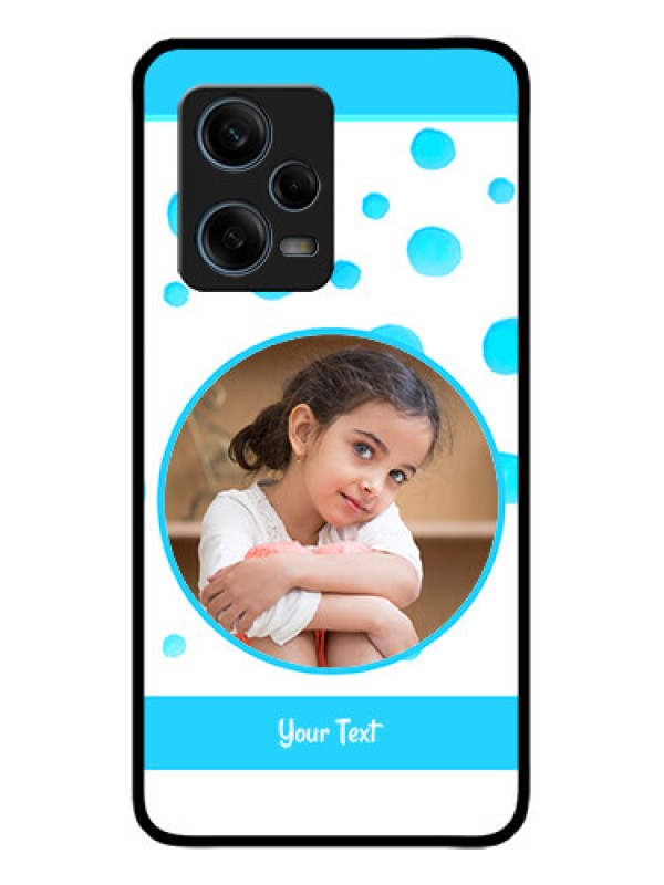 Custom Redmi Note 12 Pro Plus 5G Custom Metal Phone CaseBlue Bubbles Pattern Design