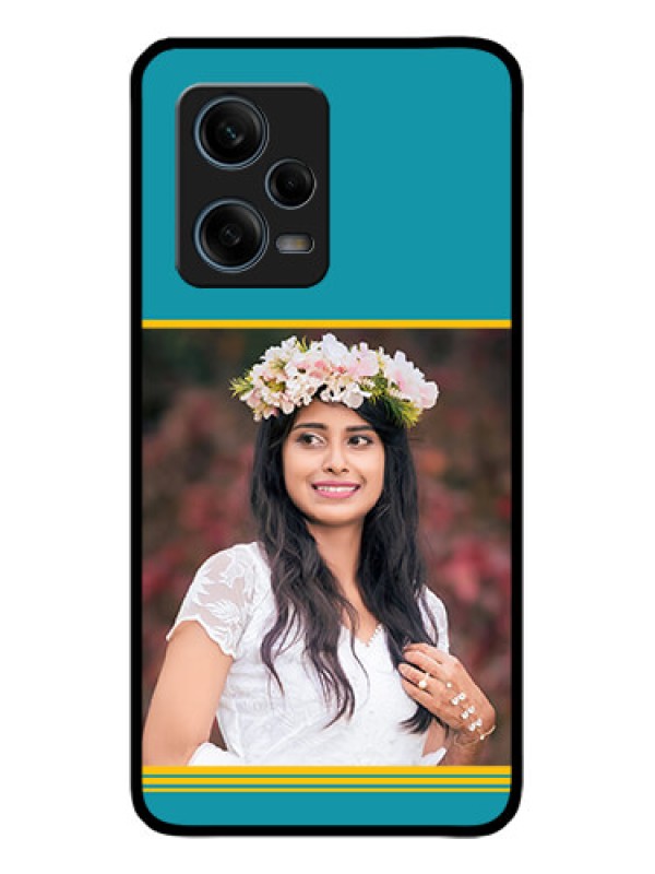 Custom Redmi Note 12 Pro Plus 5G Custom Metal Phone CaseYellow and Blue Design