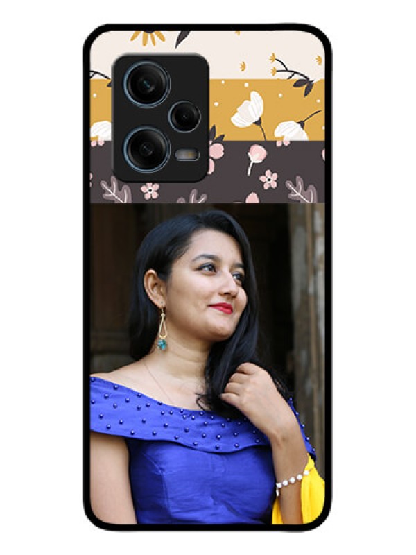 Custom Redmi Note 12 Pro Plus 5G Custom Metal Phone CaseStylish Floral Design