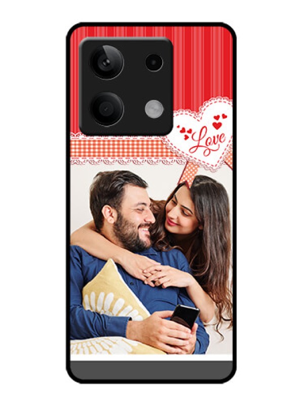 Custom Redmi Note 13 5G Custom Metal Phone CaseRed Love Pattern Design