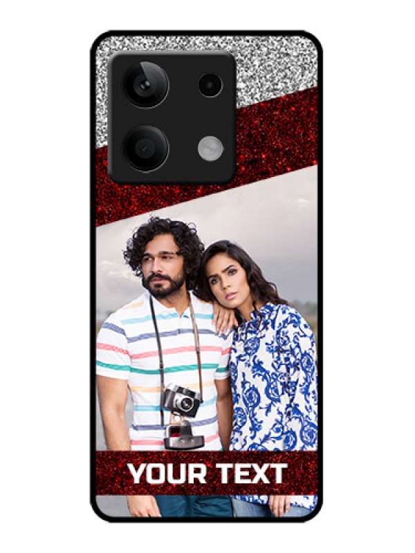 Custom Redmi Note 13 5G Custom Metal Phone CaseImage Holder With Glitter Strip Design