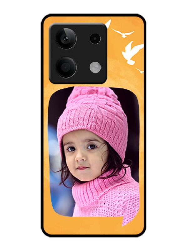 Custom Redmi Note 13 5G Custom Metal Phone CaseWater Color Design With Bird Icons